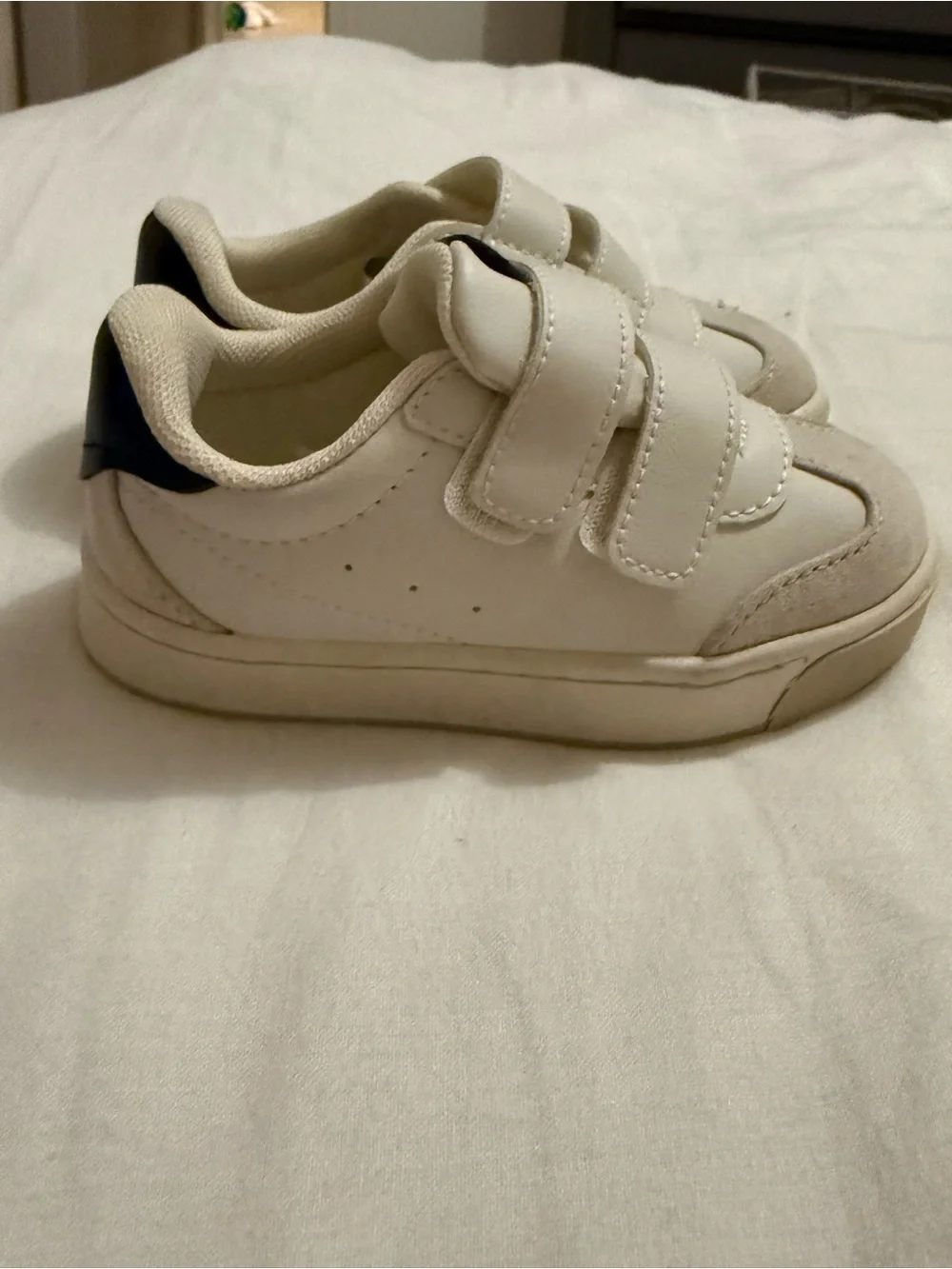 ZARA Cream and Navy Velcro Kids Sneakers